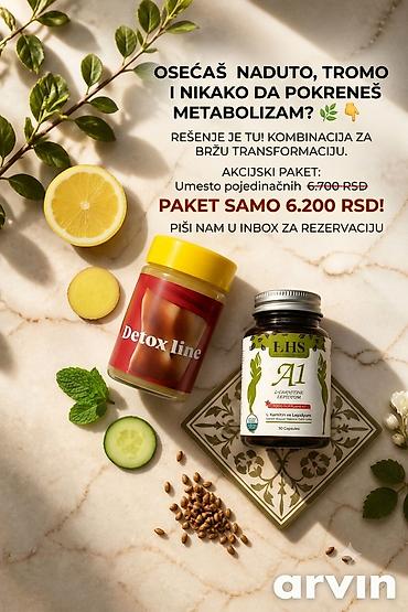 Suplementi: **Detox line čaj + A1 L-Carnitine kapsule** Prirodni biljni program — 11
