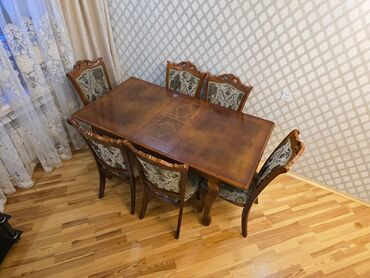 Комплекты столов и стульев: Для гостиной, Б/у, Прямоугольный стол
