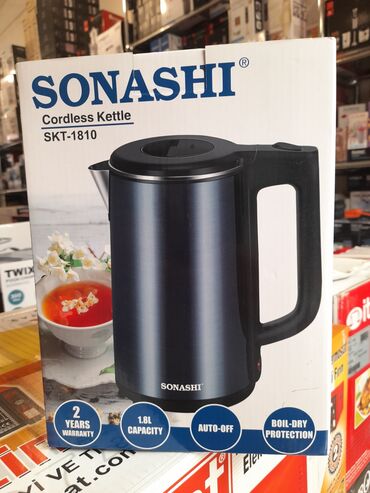 Qəhvədanlar: Yeni, rəng - Göy, Çaydan, Paslanmayan polad, 1,5 bucket volume l