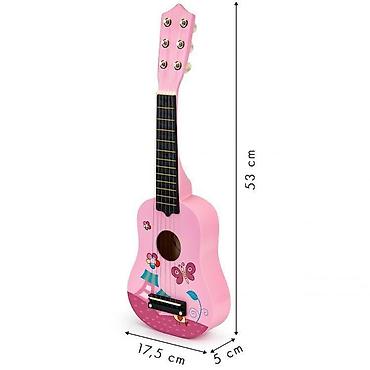 tech komplet: Drvena gitara za decu sa metalnim žicama – pink (ECO TOYS) Šifra: FO18 — 5