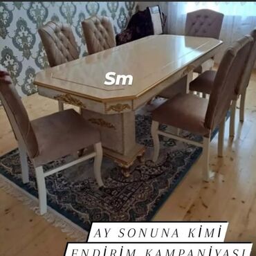 Masa və oturacaq dəstləri: Qonaq otağı üçün, Yeni, Açılmayan, Oval masa, 6 stul -da lalafo.az — 18 Masa və oturacaq dəstləri: Qonaq otağı üçün, Yeni, Açılmayan, Oval masa, 6 stul — 18