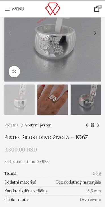 nakit srbija: Unisex ring, Handmade, Material: Silver