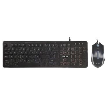 компьютерные мыши asus: Клавиатура, Asus, Мембрандык, Зымдуу туташтыруу, Өлчөмү: 100%