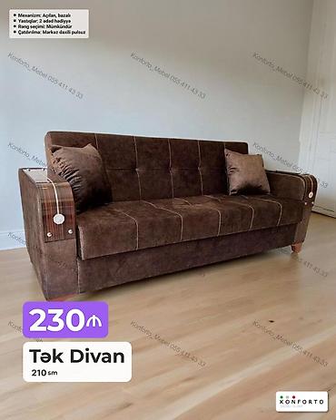 Ev və bağ: Tək Divan – 210 sm - Mexanizm: açılan, bazalı (yataq funksiyalı və — 1