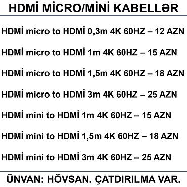 display: HDMİ DVİ VGA Display Port Type-C USB Kabellər 📍Ünvan: Bakı şəh — 8