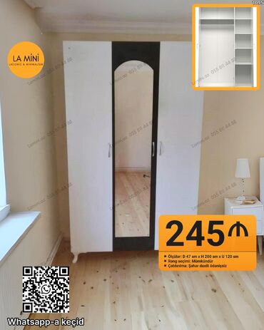 Çarpayılar: Açılan, 3 qapılı Düz dolab, Qarderob, paltar dolabı