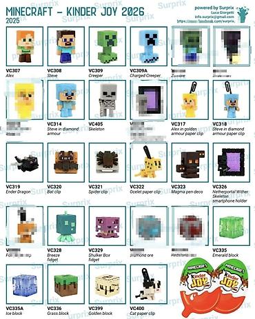 зомби: Коллекция мини‑игрушек Minecraft из серии Kinder Joy 2026. Что — 1