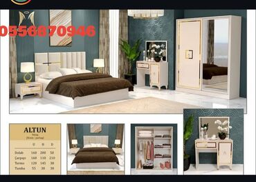 Yataq otağı dəstləri: İkinəfərlik çarpayı, Termo, Dolab, 2 tumba, Azərbaycan, Yeni — 7