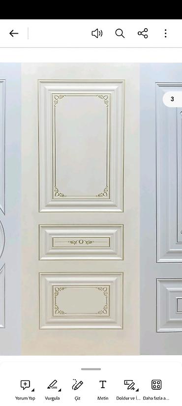 Ağ rəngli klassik interyer qapısı - Material: MDF üzəri boya - Üslub — 1