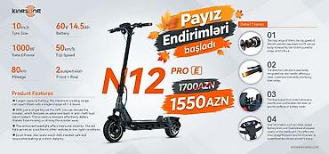 elektrik scoter: Yeni Elektrik samokat 10", 751 - 1000 Vt, > 45 km/s, Ödənişli çatdırılma — 1