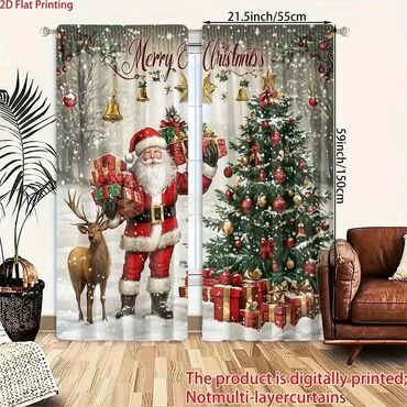 Praznična dekoracija: Novogodišnje zavese Cena 1700din/2kom kao na slici Poručuje se — 1