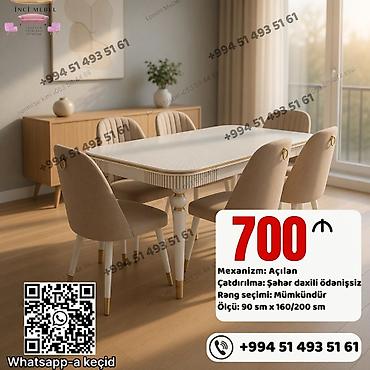 stullar lalafo: Qonaq otağı üçün, Yeni, Açılan, Dördbucaq masa, 6 stul — 1