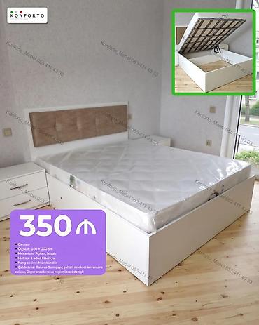 Çarpayı – açılan bazalı, başlıqlı - Ölçülər: 160 x 200 sm - Mexanizm