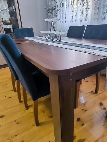 Masa və oturacaq dəstləri: Mebel dəsti – yemək masası və stullar - Masa: Dördkünc formalı — 2