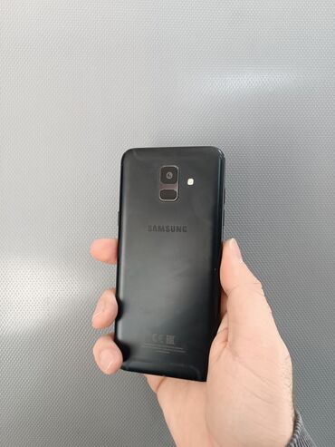 zaqatala telefon magazalari: Samsung Galaxy A6, 32 GB, rəng - Qara, Barmaq izi, İki sim kartlı