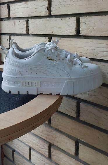 Puma ženske patike – beli kožni platform modeli - Model: Puma sa