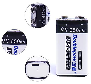 Запчасти для телефонов: 9V 650mAh USB Şarjlı Li‑ion Batareya • Model: 9V Li‑ion şarj edilə — 3