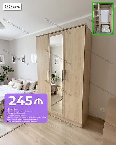 3 qapılı paltar dolabı - Material: 18 mm laminat - Rəng seçimi
