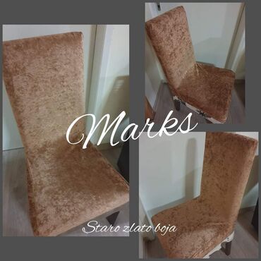 Posteljina: Rastegljive navlake za stolice plišane jednobojne CENA SETA 2400 din ( — 16