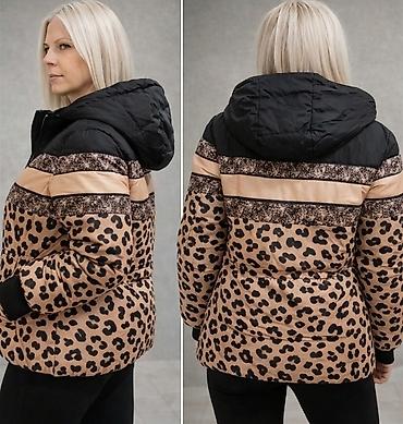 second hand jakne: Ženska zimska jakna sa animal printom (leopard) i ukrasnim prugama. - — 6