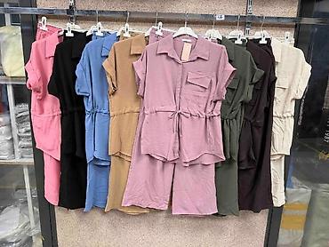 pull and bear turkey: Ženski komplet – lagana košulja i široke pantalone - Dvodijelni set — 4
