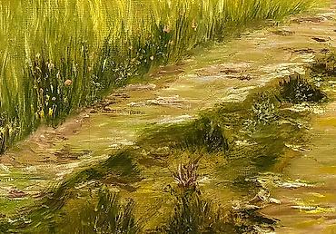 vanak yağı: "Kənd mənzərəsi". Ölçü: 60x90 sm. Kətan, yağlı boya. Yeni işdir — 3