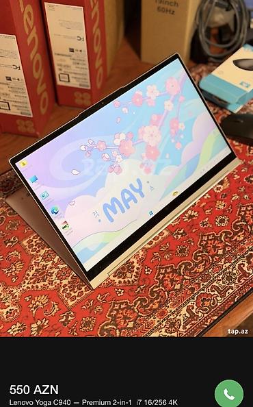 lenovo noutbuk: Lenovo Yoga C940 — Premium 2-in-1 💻 Intel Core i7 — 10-cu nəsil 🧠 16 — 10