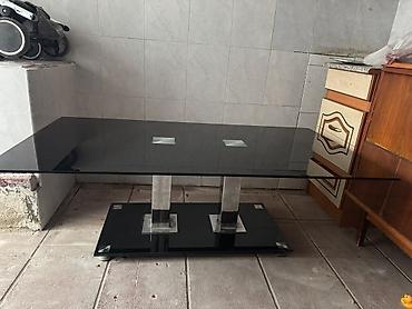Sifarişlə ev mebeli: Düz masa, Açılmayan, Təkərsiz, Şüşə, Zəmanətsiz — 2