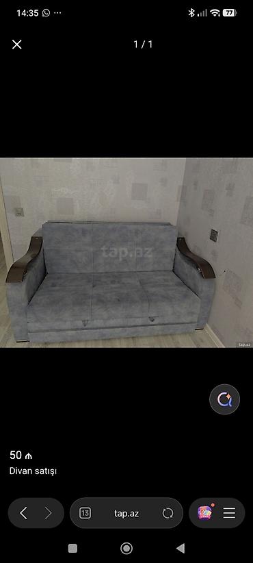 Məhsul: Divan - Rəng: Boz (tünd-boz tonlarda) - Material: Yumşaq