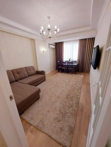 аренда квартир жибек жолу: 1 комната, 48 м², Элитка, 6 этаж, Евроремонт