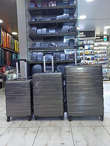 Çamadanlar: Səyahət üçün 3-lü çamadan dəsti - Material: sərt korpus (ABS tipli — 1