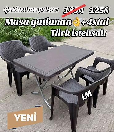 stullarin uzlenmesi: Türk istehsalı qatlanan masa və stul dəsti - Masa: qatlanan — 1