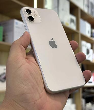 iphone 11 usb: IPhone 11, 128 GB, Ağ, Zəmanət, Simsiz şarj, Face ID — 1