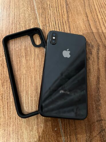 Apple iPhone: IPhone X, Б/у, 256 ГБ, Черный, Защитное стекло, Чехол, 100 %