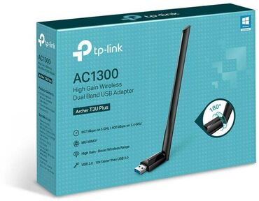 пассивное сетевое оборудование patron: USB-адаптер TP-Link Archer T3U Plus, 802.11b/g/n 2,4 ГГц, 802.11a/n/ac