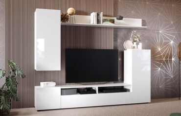 мебельный станки: Гарнитур для зала, Тумба под ТВ, цвет - Белый, Новый