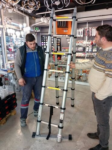 Nərdivanlar: Teleskopik nərdivan, müxtəlif hündürlüklərdə işləmək üçün ideal olan — 4