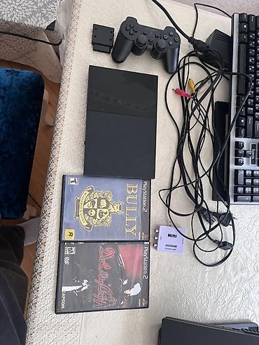 PS2 & PS1 (Sony PlayStation 2 & 1): Sony PlayStation 2 Slim komplekti (SCPH-90004, PAL) Paketdə: - PS2 — 1