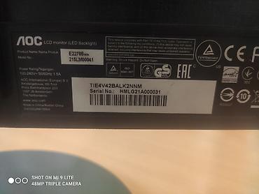 ryzen 5600x: Монитор, AOC, Б/у, LED, 21" - 22" — 1