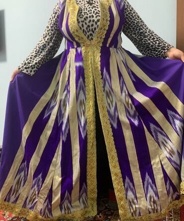фиолетовое платье: Свадебное Национальное платье уйгурское узбекское атлас адрас Продаю