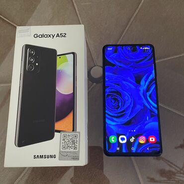 Samsung: Samsung Galaxy A52, 128 GB, rəng - Qara, Barmaq izi, İki sim kartlı, Face ID