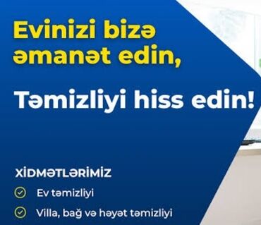 Anbar: Salam.Xidmet deyil ev,ofis,obyektlərə təmizliyə gedirem qiymet