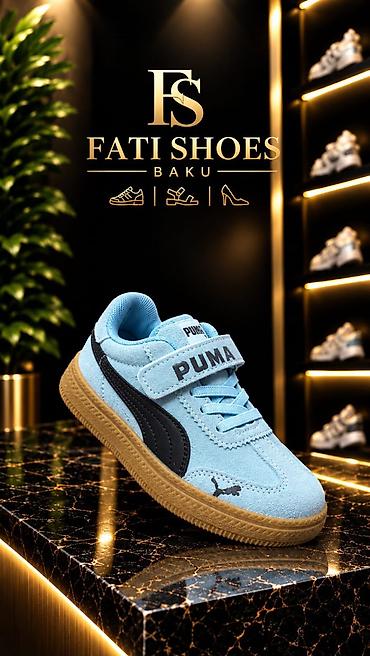 Krossovkalar: Uşaq idman ayaqqabısı – Puma - Rəng: açıq mavi üstlük, qara yan — 1