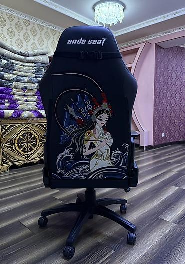 anda: Игровое кресло, Новый, С колесиками, цвет - Черный, Экокожа — 2