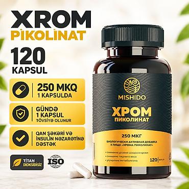 İdman qidaları: MISHIDO Xrom Pikolinat 250 mkq, 120 Kapsul – Gündə 1 Kapsul Haqqında — 1