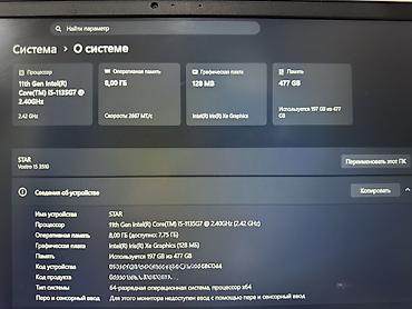 notebook irsad: Dell Vostro 15 3510 noutbuku Xüsusiyyətlər: - Ekran: 15.6" - — 4