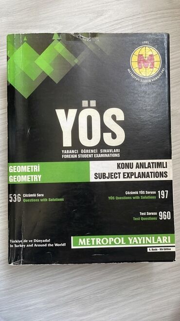 Metropol yayımlarının Geometri kitabı. Tərtəmiz işlənmişdir. Bir çox
