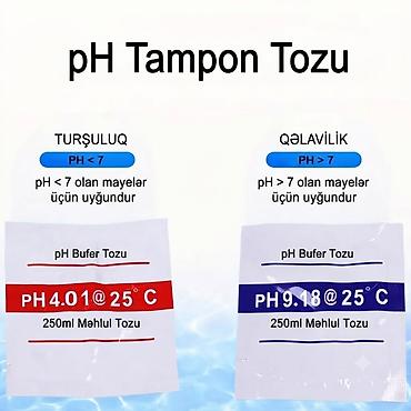 Təmizləyici vasitələr: Məhsul: pH Buffer Tozu – kalibrləmə üçün standart məhlul tozu seti — 5
