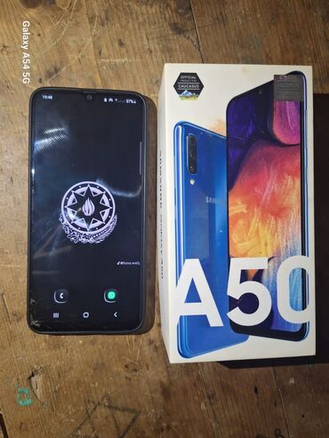 Samsung: Samsung Galaxy A50, 64 GB, rəng - Göy, Sensor, Barmaq izi, İki sim kartlı