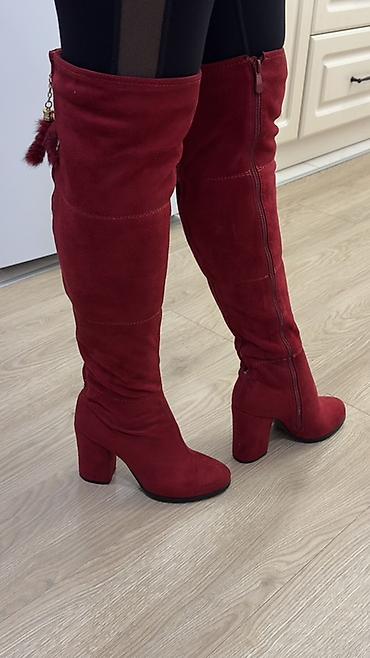 Сапоги: Сапоги, 38.5, Б/у, цвет - Красный, Бесплатная доставка — 5